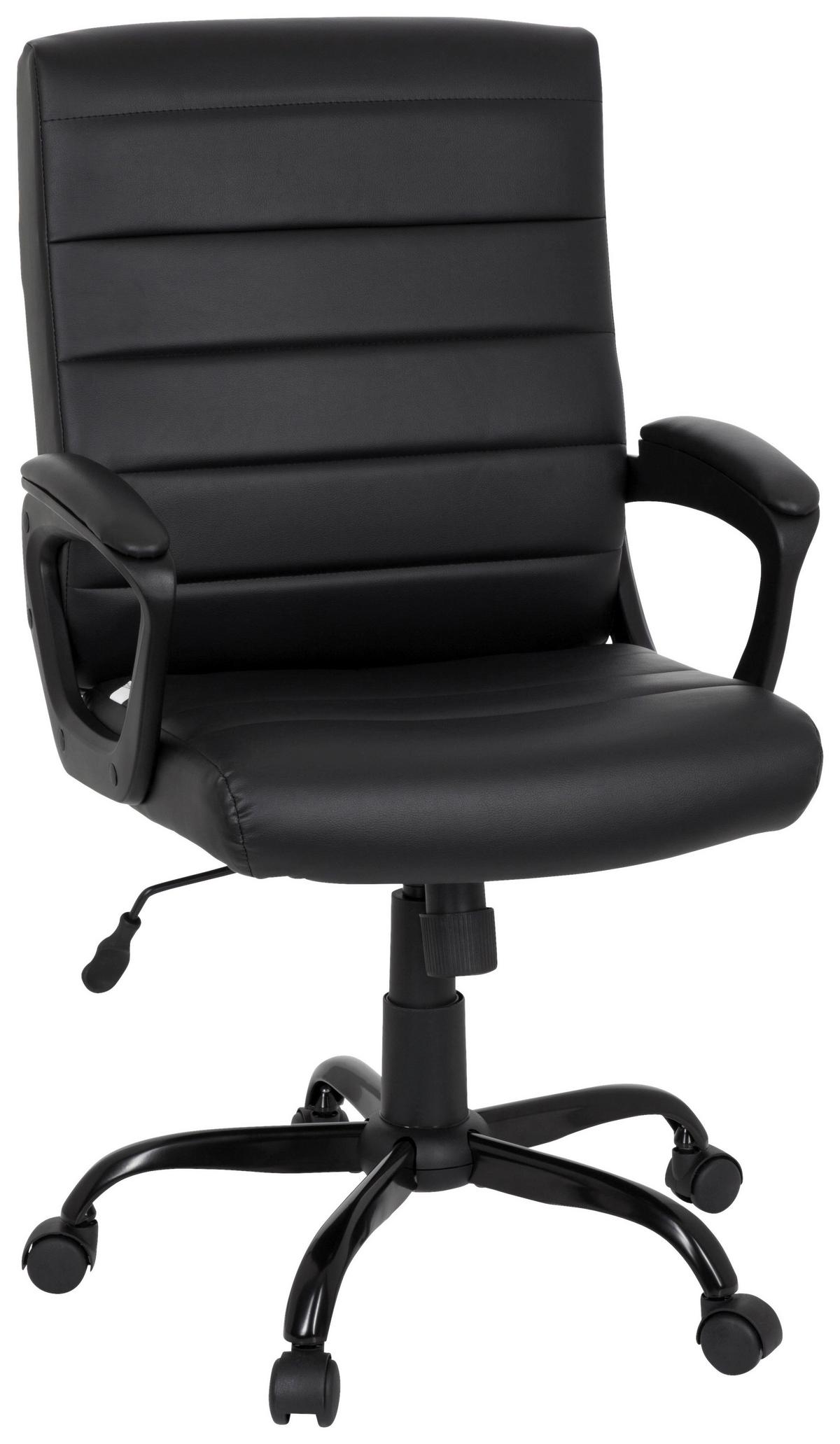 Pisarniški Stol Ergosmooth Big, Črna - črna, Moderno, umetna masa/tekstil (61/102/52cm) - MID.YOU