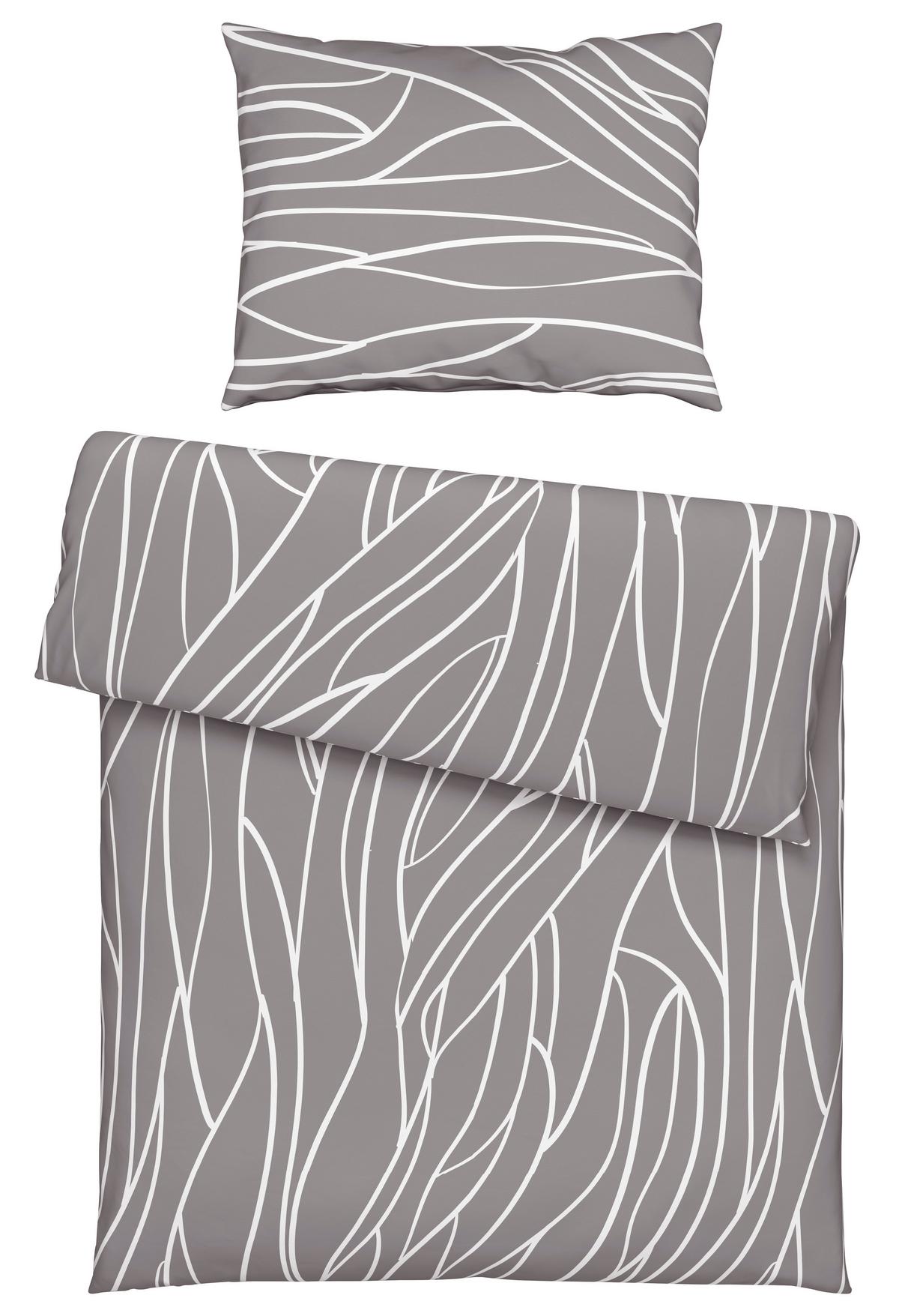 Bettwäscheset JULIANE - Grau, Konventionell, Textil (160/210cm) - Mömax