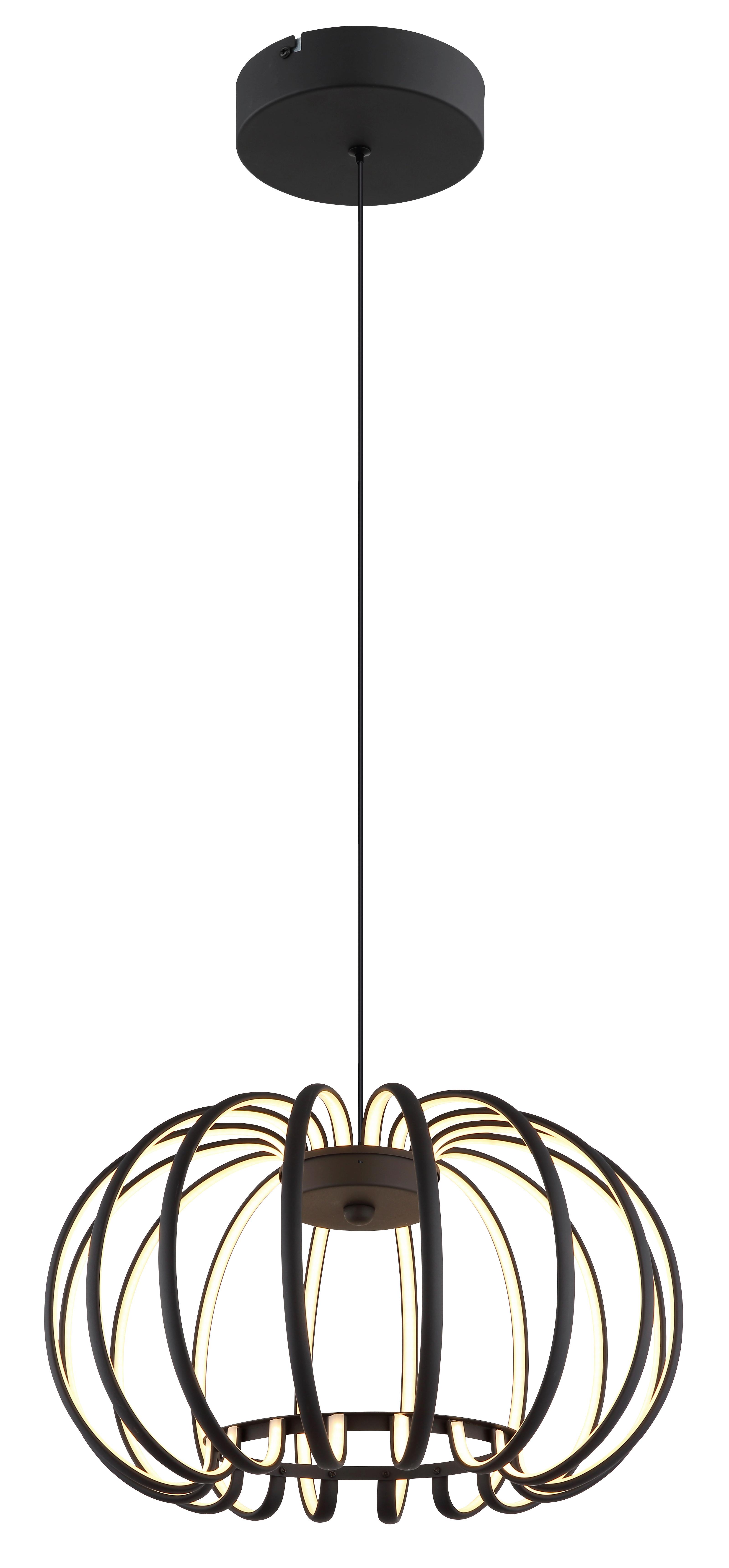 Led Svjetiljka Viseća 15946b Ribbon - bijela/crna, Design, metal/plastika (40/120cm) - Globo