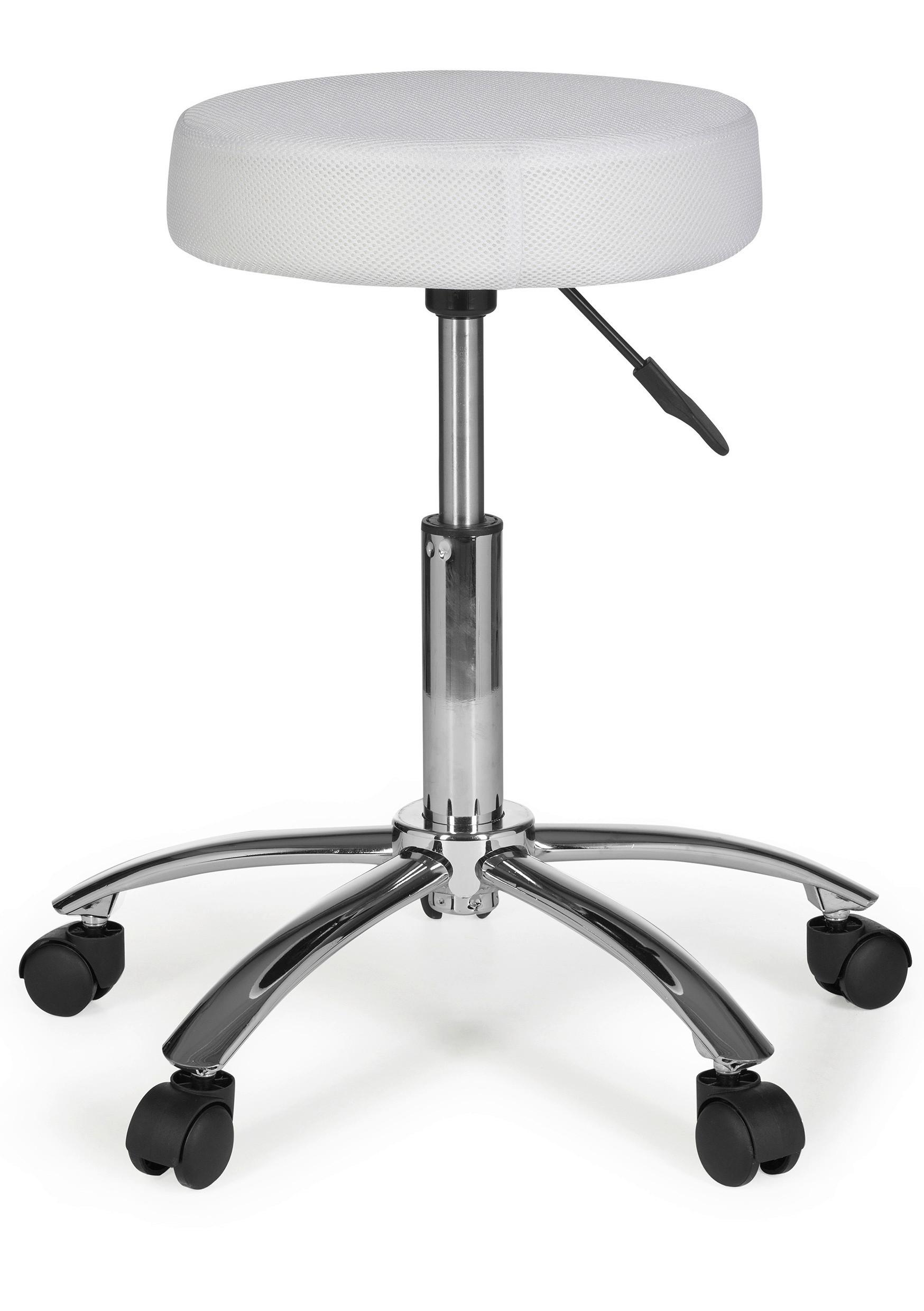 Vrtljivi Stolček Leon - bela/barve aluminija, Konvencionalno, tekstil (55/60/55cm) - MID.YOU
