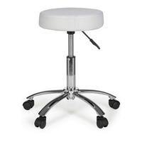 Vrtljivi Stolček Leon - bela/barve aluminija, Konvencionalno, tekstil (55/60/55cm) - MID.YOU