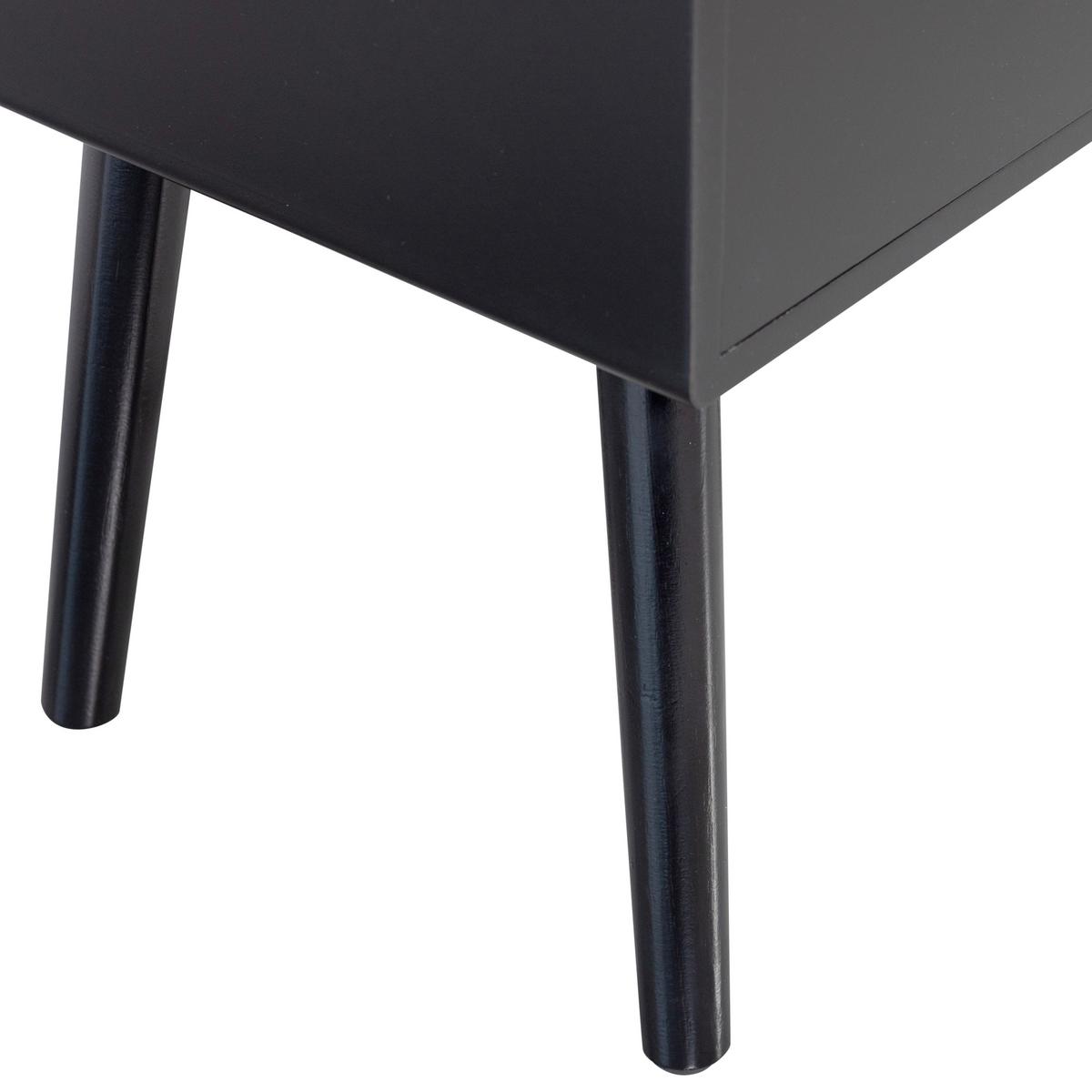 Nachtkästchen Ozzy Schwarz B: 36cm - Schwarz, Basics, Holzwerkstoff/Metall (36/53/30cm) - MID.YOU