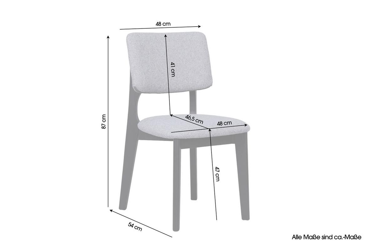 STUHL-SET ELSA - Schwarz/Grau, MODERN, Holz/Textil (48/87/54cm) - MID.YOU