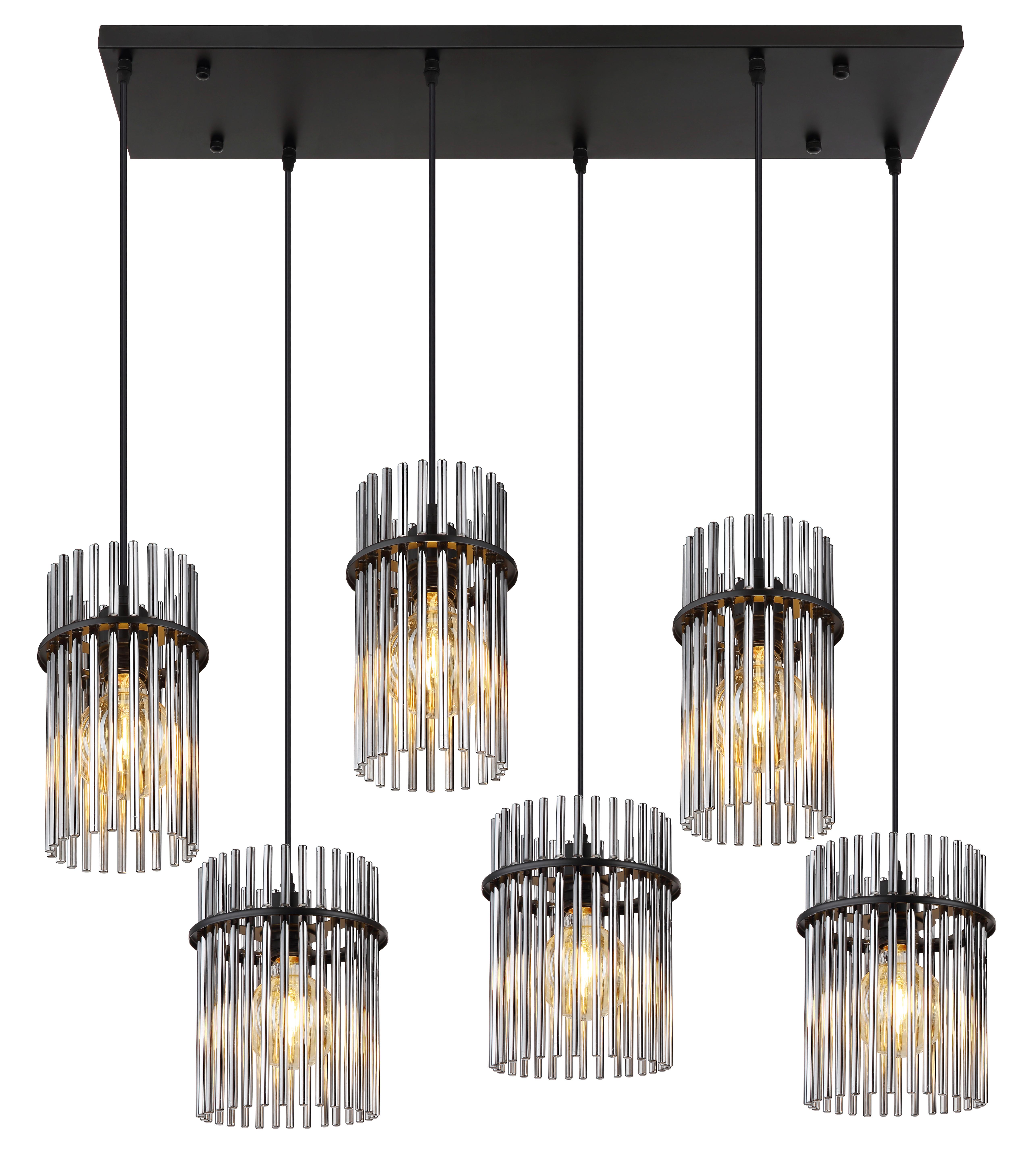 Viseća Svjetiljka Gorley - siva/crna, Basics, staklo/metal (92,5/35,5/125cm) - Globo