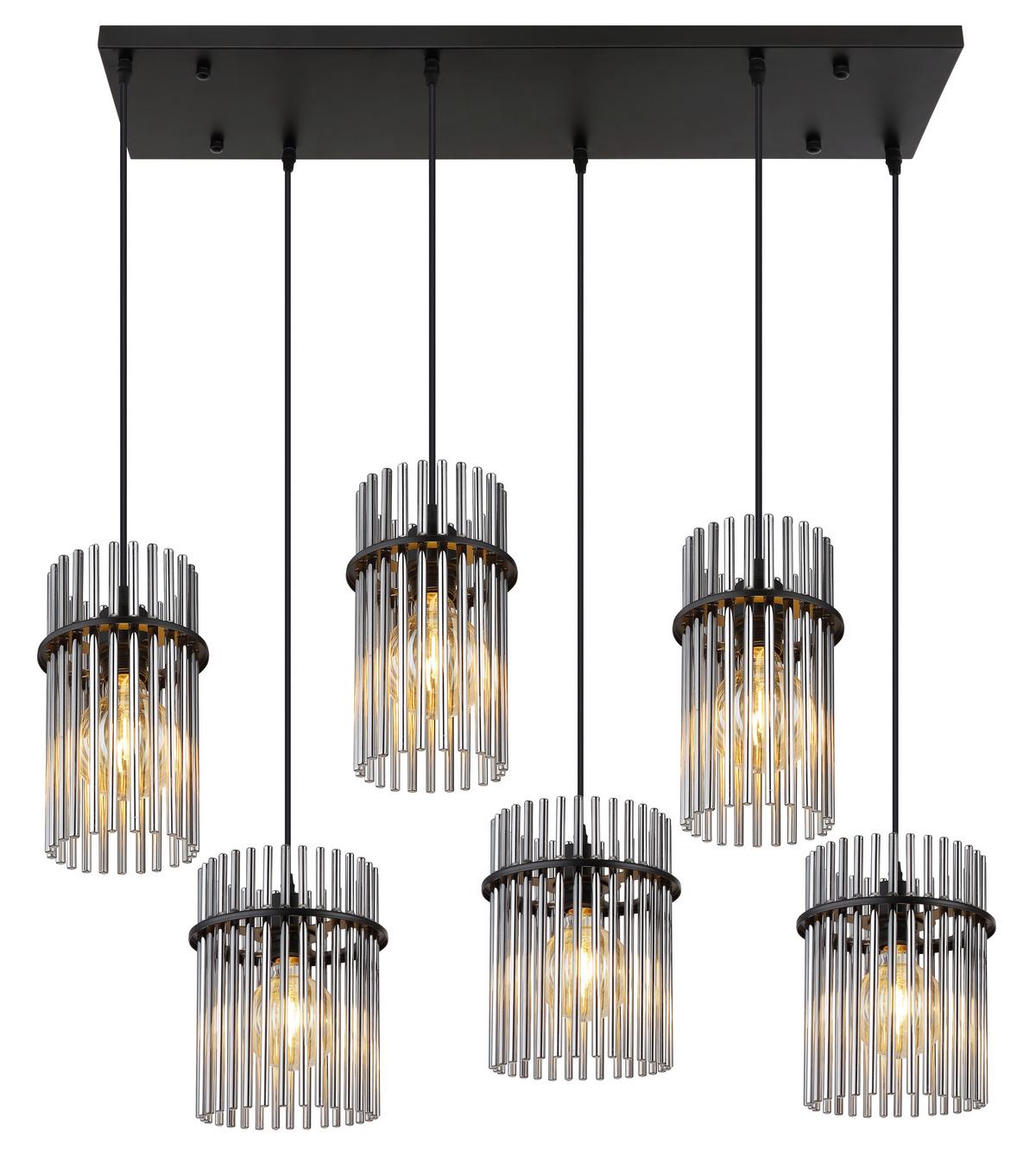 Viseća Svjetiljka Gorley - siva/crna, Basics, staklo/metal (92,5/35,5/125cm) - Globo