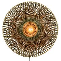Wandleuchte Bali in Schwarz/Braun max. 40 Watt - Hellbraun/Schwarz, Natur, Naturmaterialien/Metall (87/20cm) - Good & Mojo
