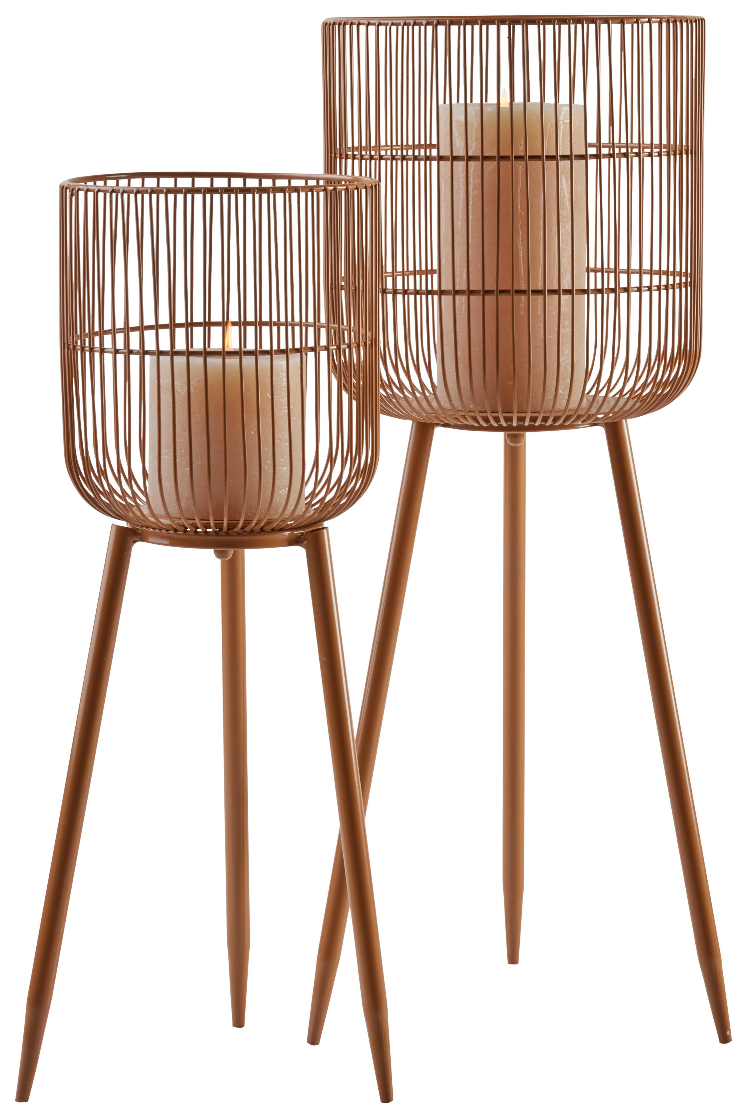 Mécsestartó Cindy - S - barna, Basics, Üveg/fém (20/57cm) - Modern Living