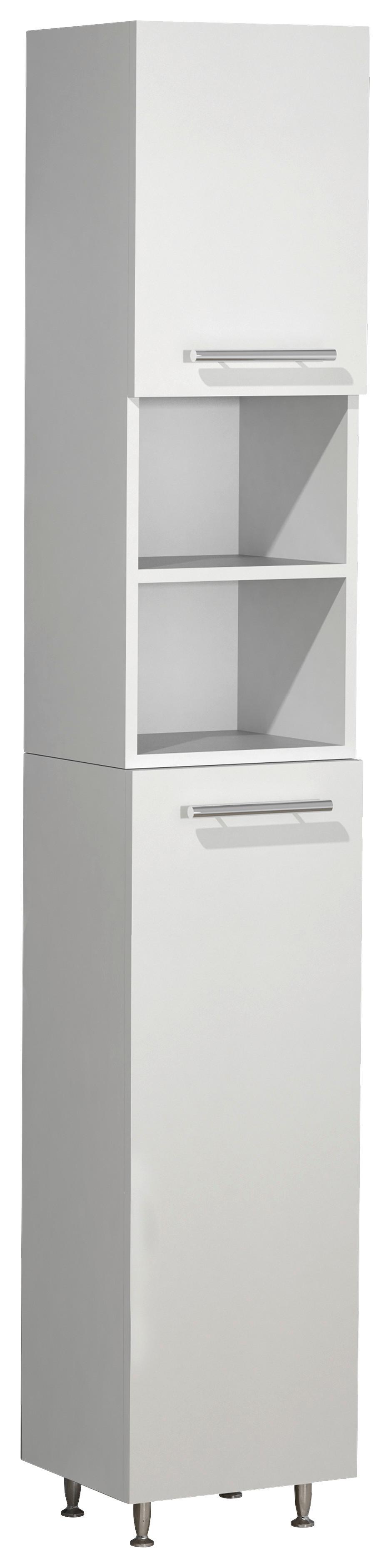 HOCHSCHRANK LISALO - Weiss/Silberfarben, Modern, Holzwerkstoff/Kunststoff (30/170/25cm) - MID.YOU