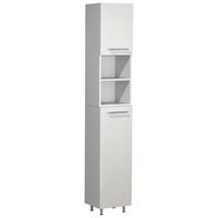 HOCHSCHRANK LISALO - Weiss/Silberfarben, Modern, Holzwerkstoff/Kunststoff (30/170/25cm) - MID.YOU