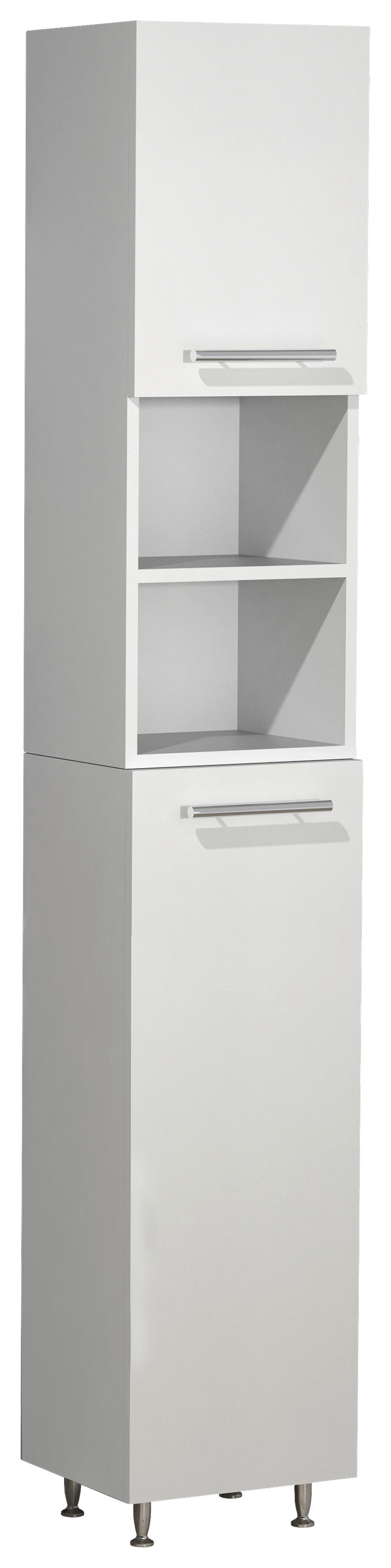 HOCHSCHRANK LISALO - Weiss/Silberfarben, Modern, Holzwerkstoff/Kunststoff (30/170/25cm) - MID.YOU