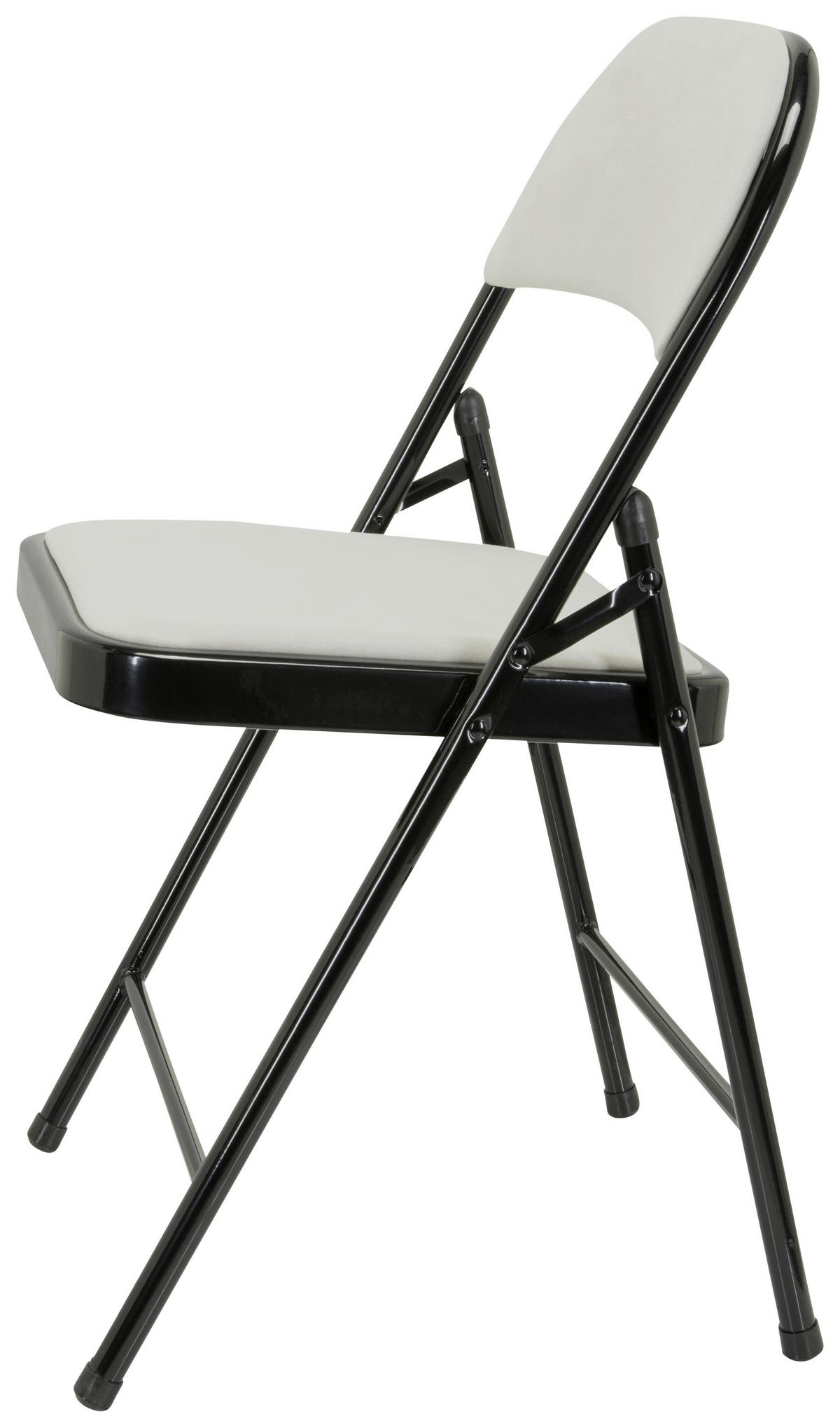 Zložljiv Stol Tudela I, Bela - črna/bela, Basics, kovina/tekstil (44/80/49cm) - MID.YOU