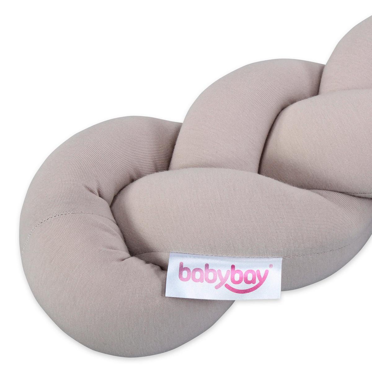 OCHRANIACZ DO ŁÓŻECZKA GEFLOCHTEN - beżowy, Basics, tkanina (200/13/13cm) - Babybay