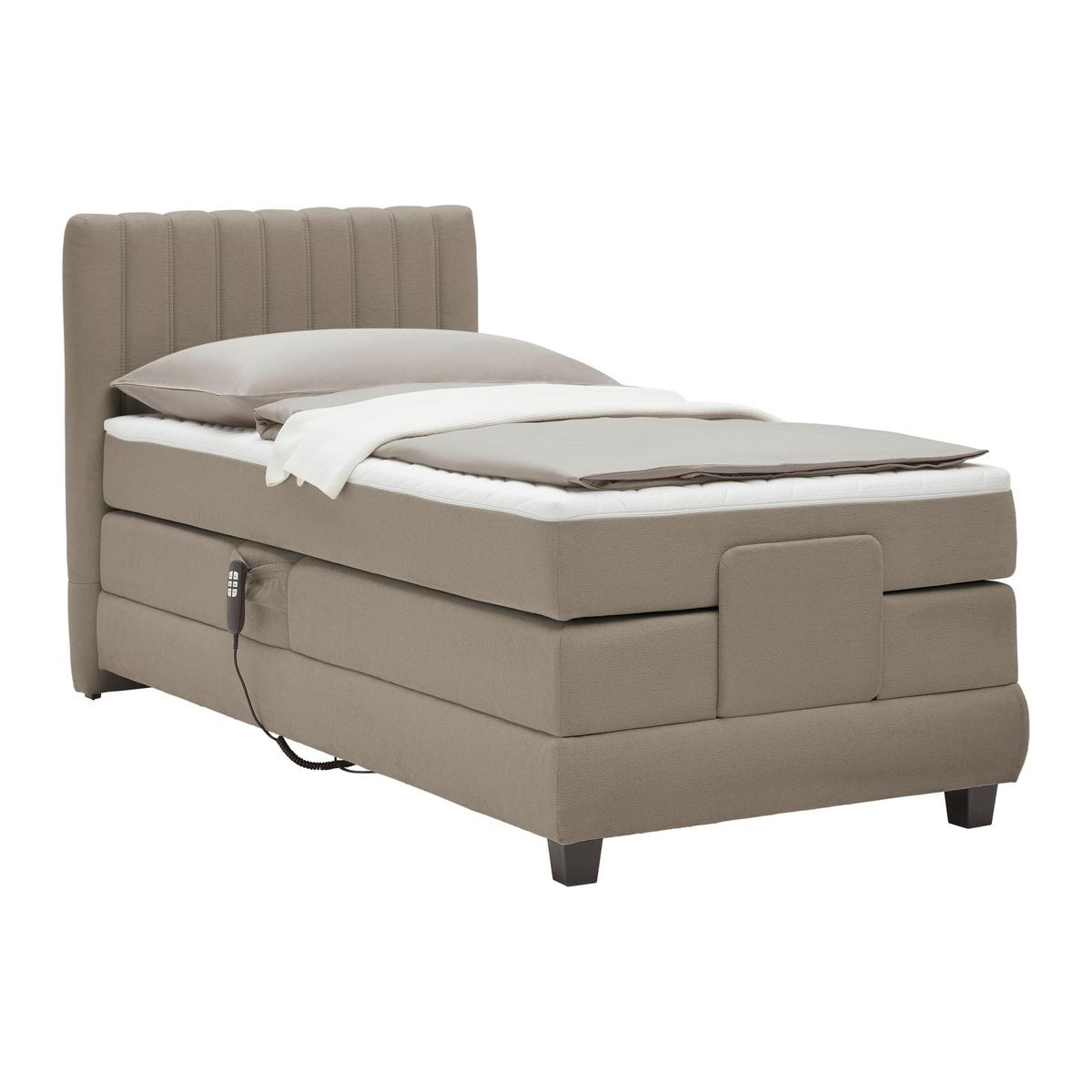 Boxspringbett Dixon Braun ca. 90x200cm - Schwarz/Braun, KONVENTIONELL, Holz/Holzwerkstoff (90/200cm) - Premium Living