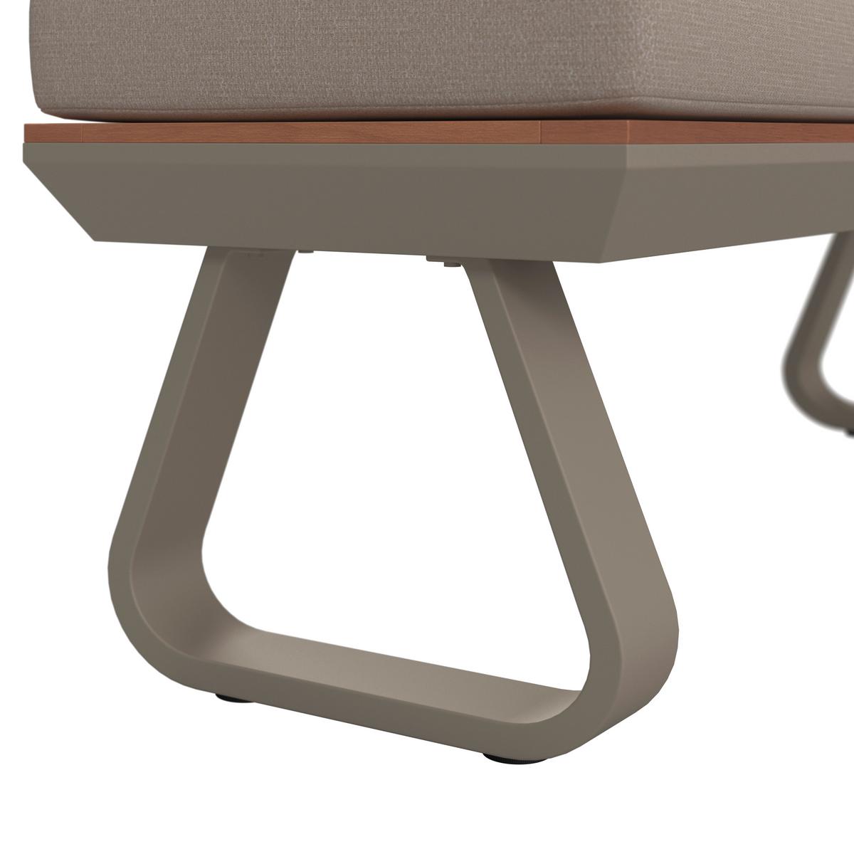 Dining-Loungeset Emma Creme Outdoorstoff/Polywood+Abd. - Creme/Hellgrau, MODERN, Kunststoff/Textil (248/318/72cm) - Bessagi Garden