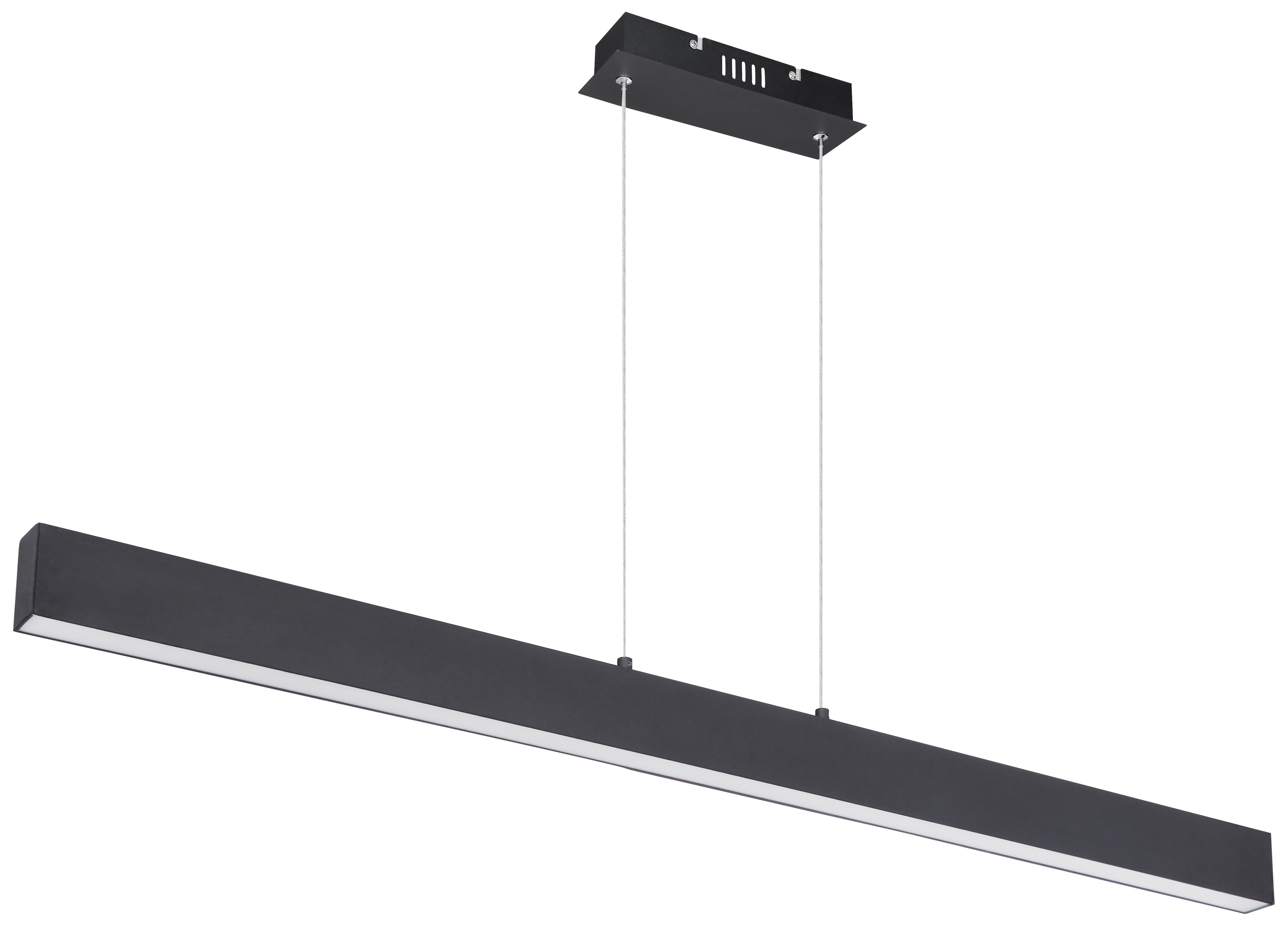 LED-Hängeleuchte Verena max. 40 Watt - Opal/Schwarz, Design, Kunststoff/Metall (121/8/120cm) - Globo