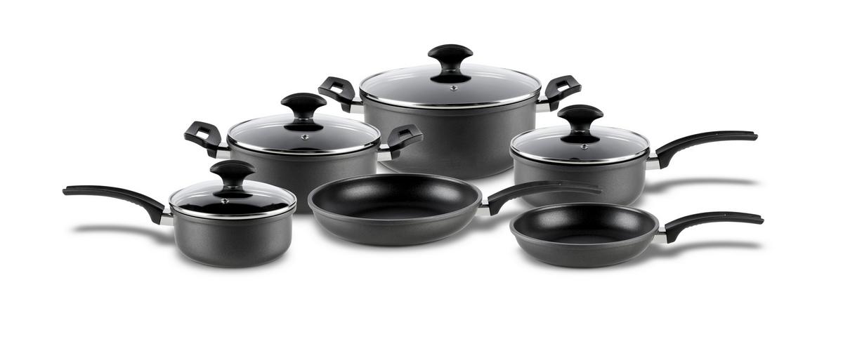 Set Posod Steffi - črna/prozorno, Konvencionalno, kovina/steklo - Mömax