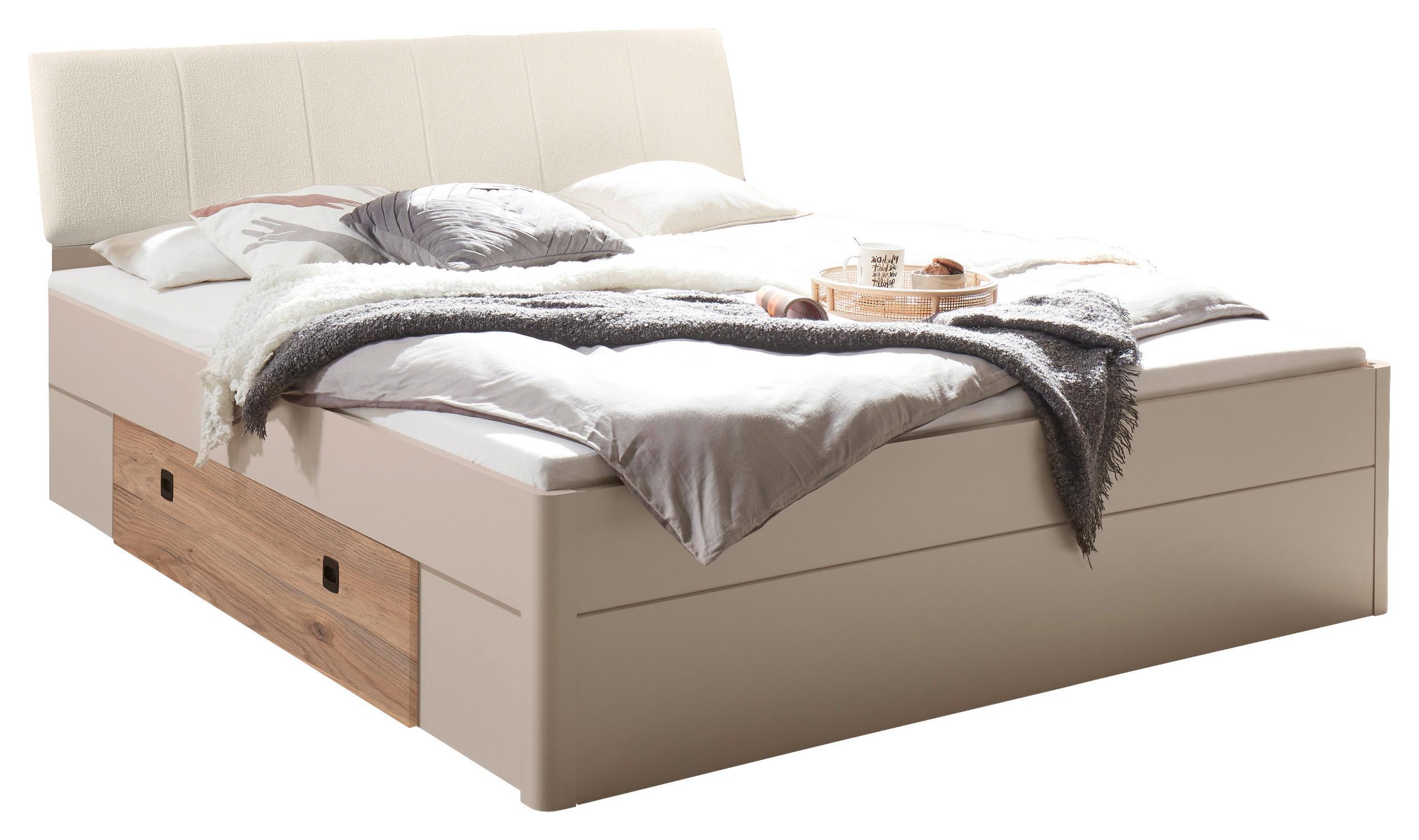 Krevet Tessona - kašmir/boje hrasta, Trend, drvni materijal/tekstil (180/200cm) - Modern Living