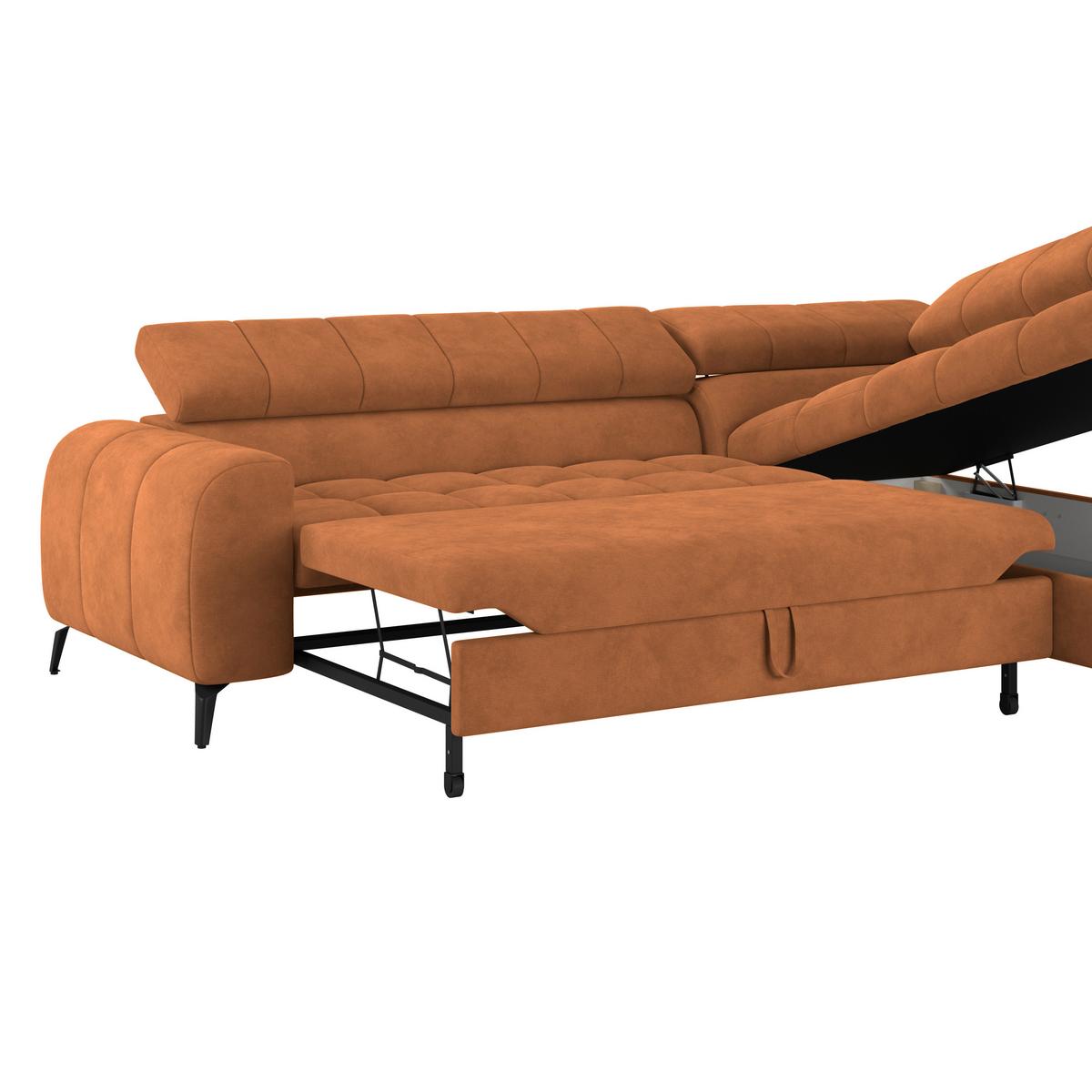 Kutna Garnitura Volf - boje hrđe/crna, Trend, tekstil/metal (261/203cm)