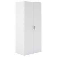 Omara Za Oblačila Space, Bela - srebrne barve/bela, Basics, kovina/leseni material (77,6/175,4/49,5cm) - MID.YOU