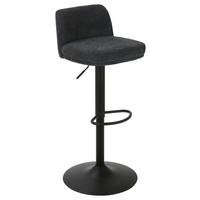 Barhocker Anton Schwarz - Schwarz, MODERN, Textil/Metall (45/82-103/50cm) - Mömax