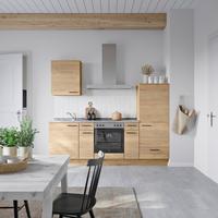 Küchenblock Structura Low m. Geräten Eiche - Schieferfarben/Eichefarben, MODERN, Holzwerkstoff/Metall (240cm) - Nobilia