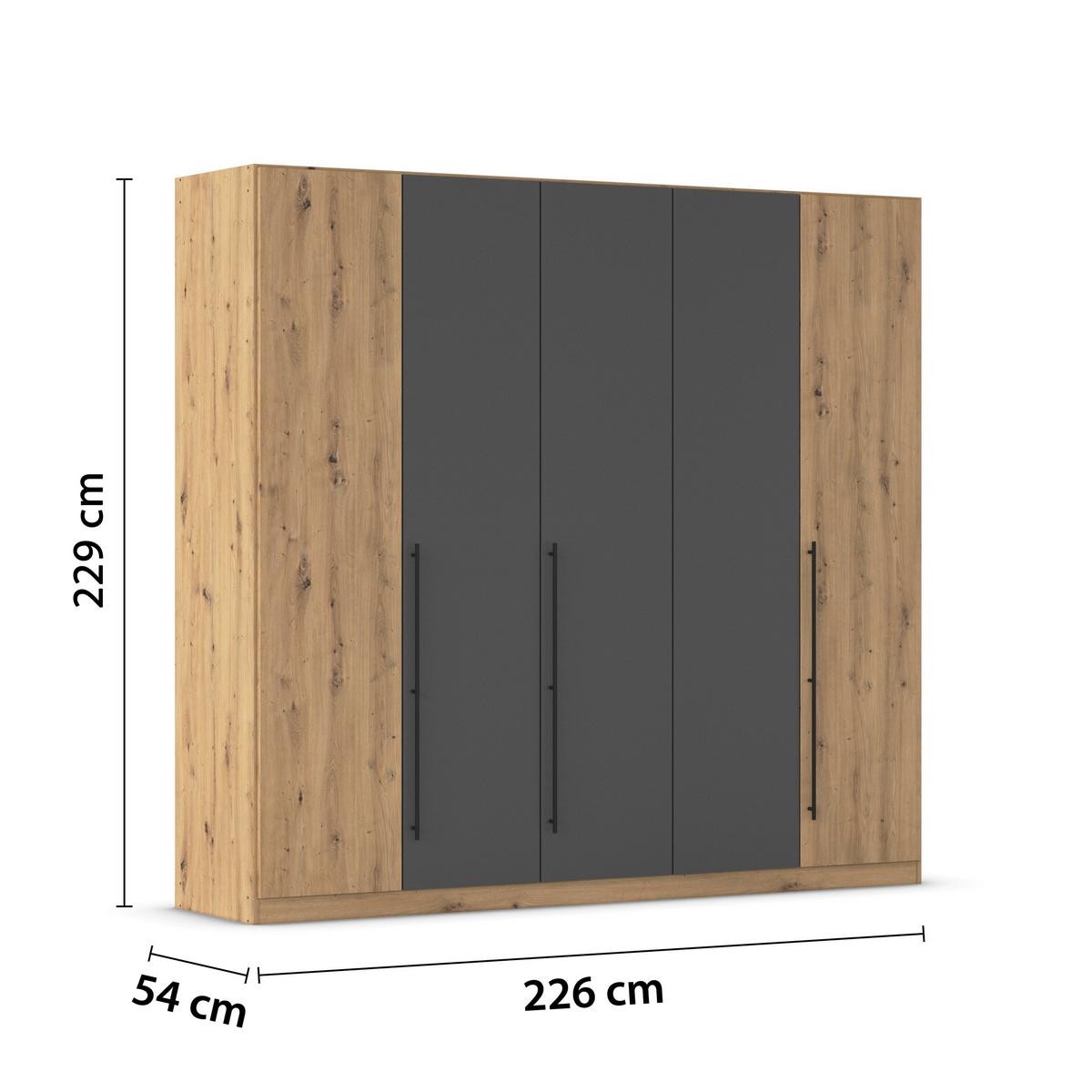 Șifonier Safari - stejar Artisan/gri, Konventionell, material pe bază de lemn (226/229/54cm)