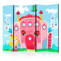 Paravan Castle I, 5-Delni, Dvostranski - večbarvno, Basics, tekstil/les (225/172/3cm) - artgeist