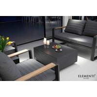 Loungetisch Colorado Faserbeton Schwarz - Schwarz, KONVENTIONELL, Stein (68/66/35,6cm) - Gardenson