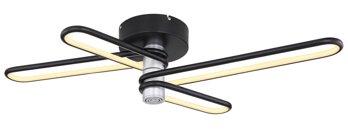 LED Mennyezeti Lámpa 58007dl - fekete/opál, Trend, műanyag/fém (91,5/46,5/18,5cm)