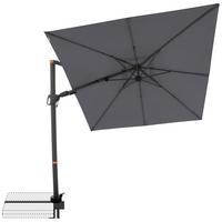 Ampelschirm Myzone Anthrazit ca. 210x210cm - Anthrazit, Basics, Textil/Metall (210/210cm) - Doppler
