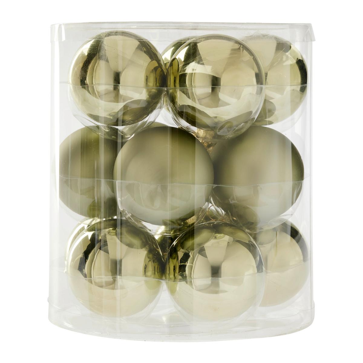 Christbaumkugel-Set Noel I Salbeigrün - Salbeigrün, Basics (6cm) - Modern Living