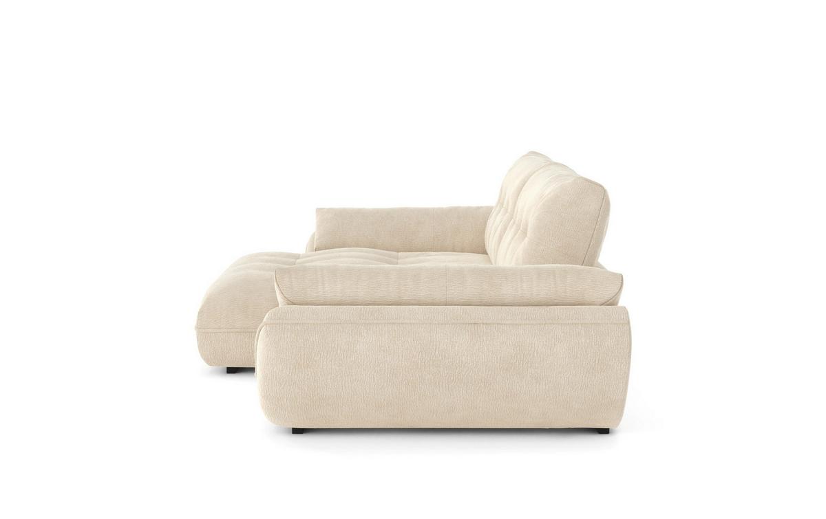 Wohnlandschaft Vivo Creme - Creme/Schwarz, MODERN, Kunststoff/Textil (179/63/317cm) - Based