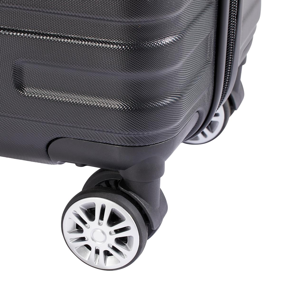 ZESTAW WALIZEK PODRÓŻNYCH LTS-18708 - czarny, Basics, tworzywo sztuczne/metal - Novel