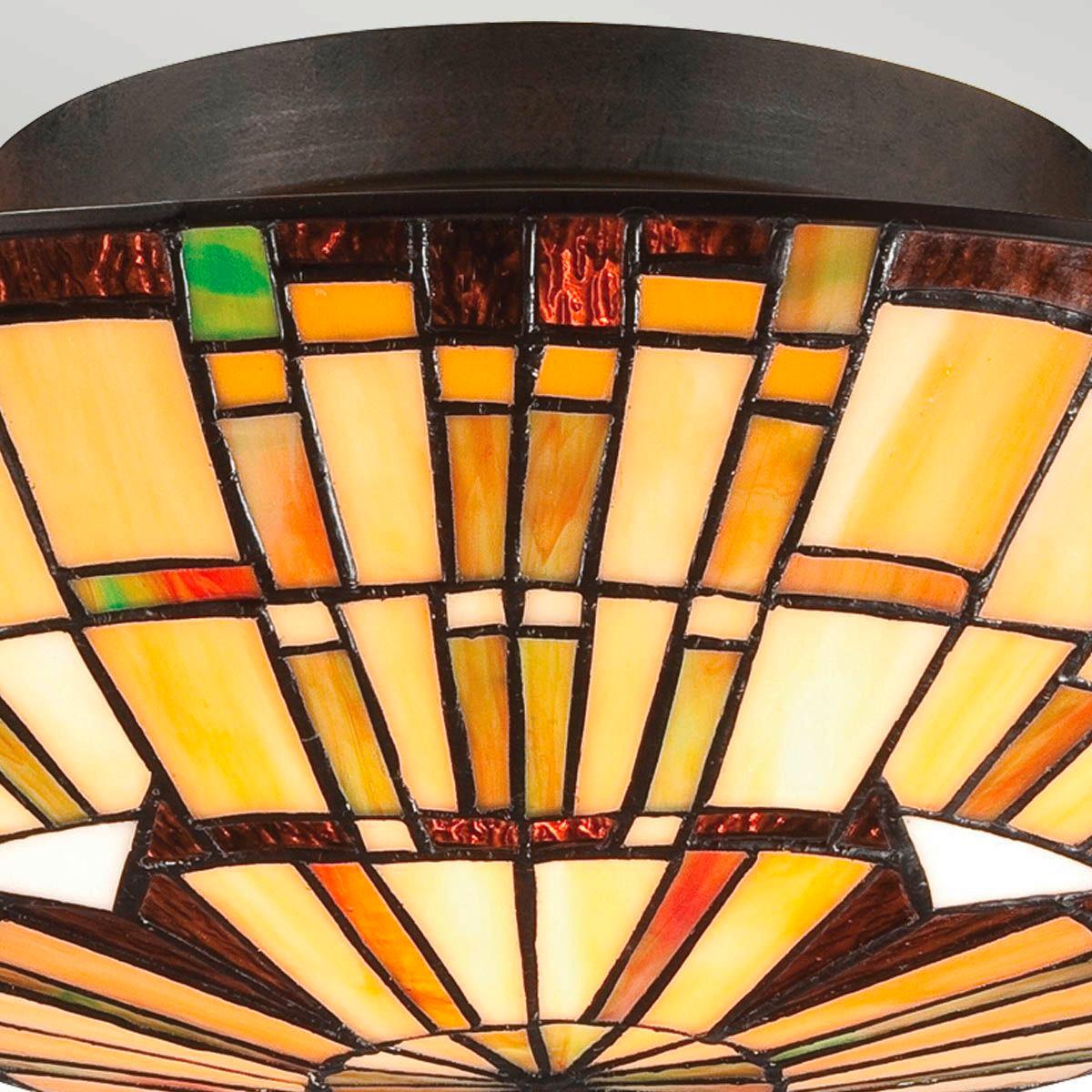 Mennyezeti Lámpa Qz-Reed-F-Vb - sötétbarna/többszínű, Konventionell, üveg/fém (14,6/42,0cm) - Elstead Lighting