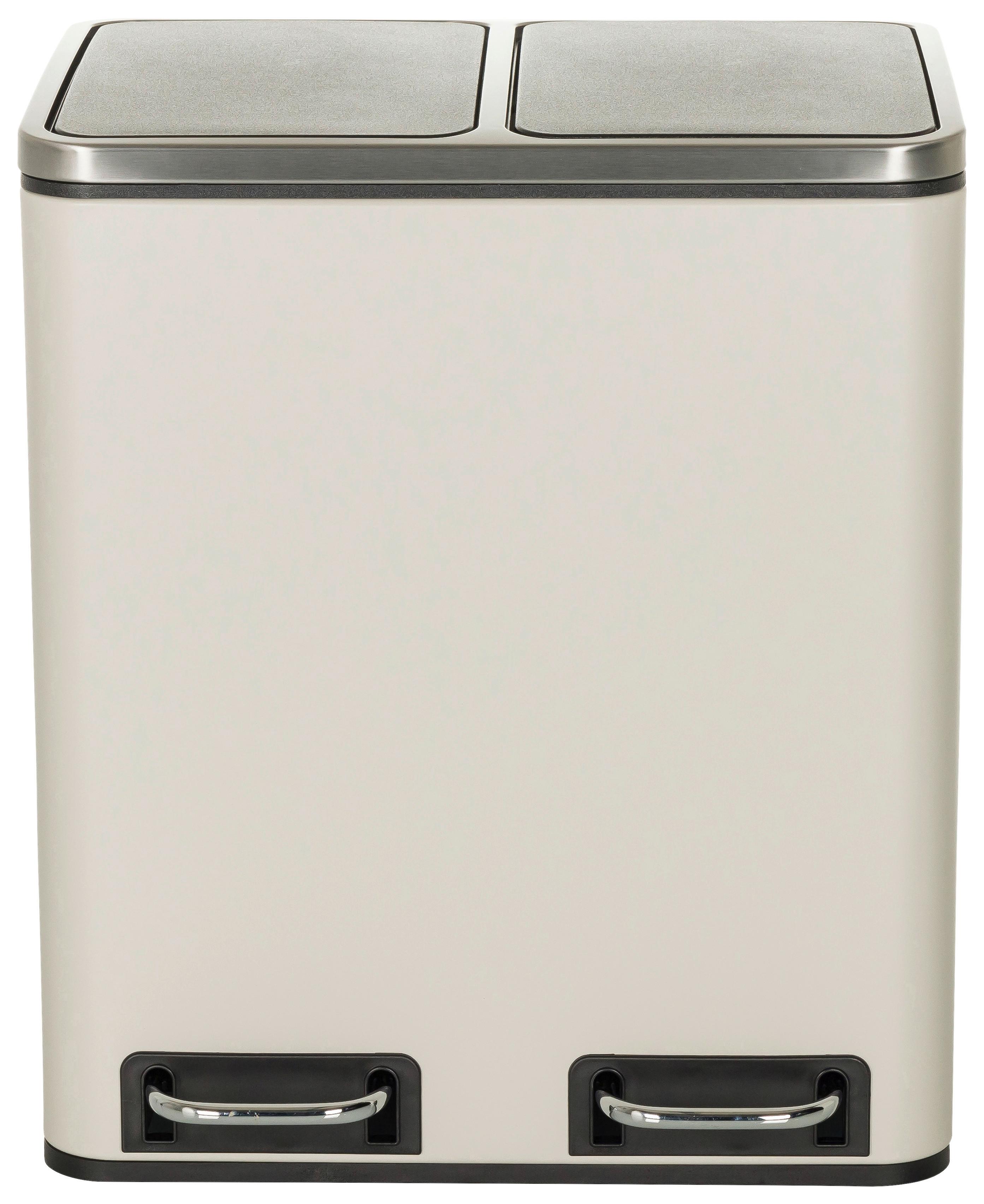 Abfallsammler Clean IX Beige/Schwarz - Beige/Schwarz, MODERN, Kunststoff/Metall (41,5/48/32cm) - MID.YOU