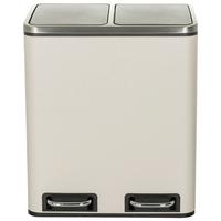 Abfallsammler Clean IX Beige/Schwarz - Beige/Schwarz, MODERN, Kunststoff/Metall (41,5/48/32cm) - MID.YOU