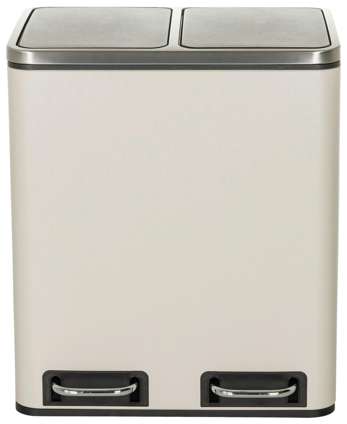 Abfallsammler Clean IX Beige/Schwarz - Beige/Schwarz, MODERN, Kunststoff/Metall (41,5/48/32cm) - MID.YOU