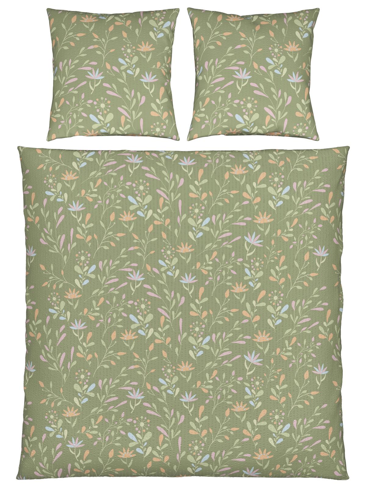 Bettwäsche Marina XXL Grün ca. 200x200cm - Grün, KONVENTIONELL, Textil (200/200cm) - Mömax