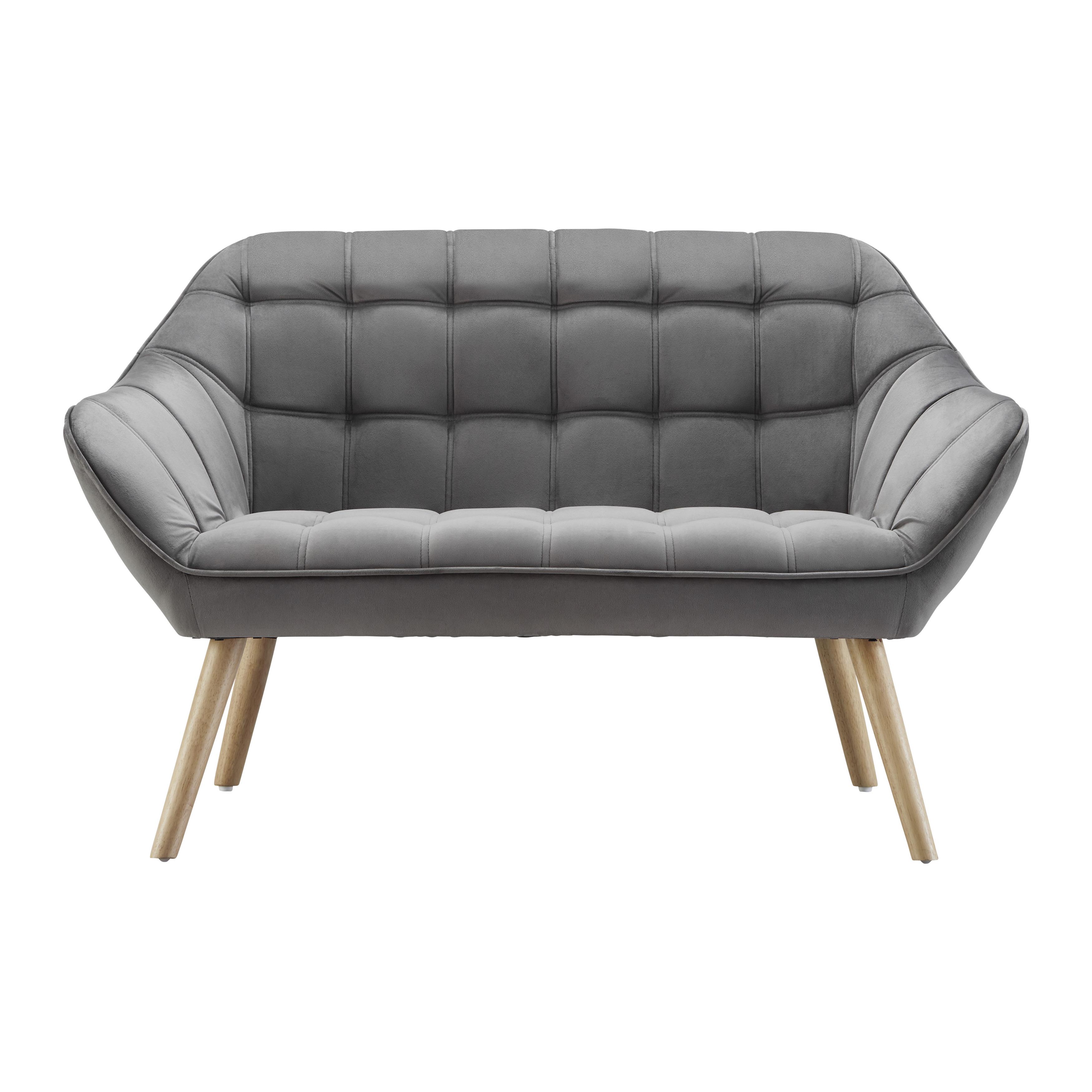 Sofa in Grau "Monique" - Grau, Modern, Holz/Textil (127/76/74,5cm) - Bessagi Home