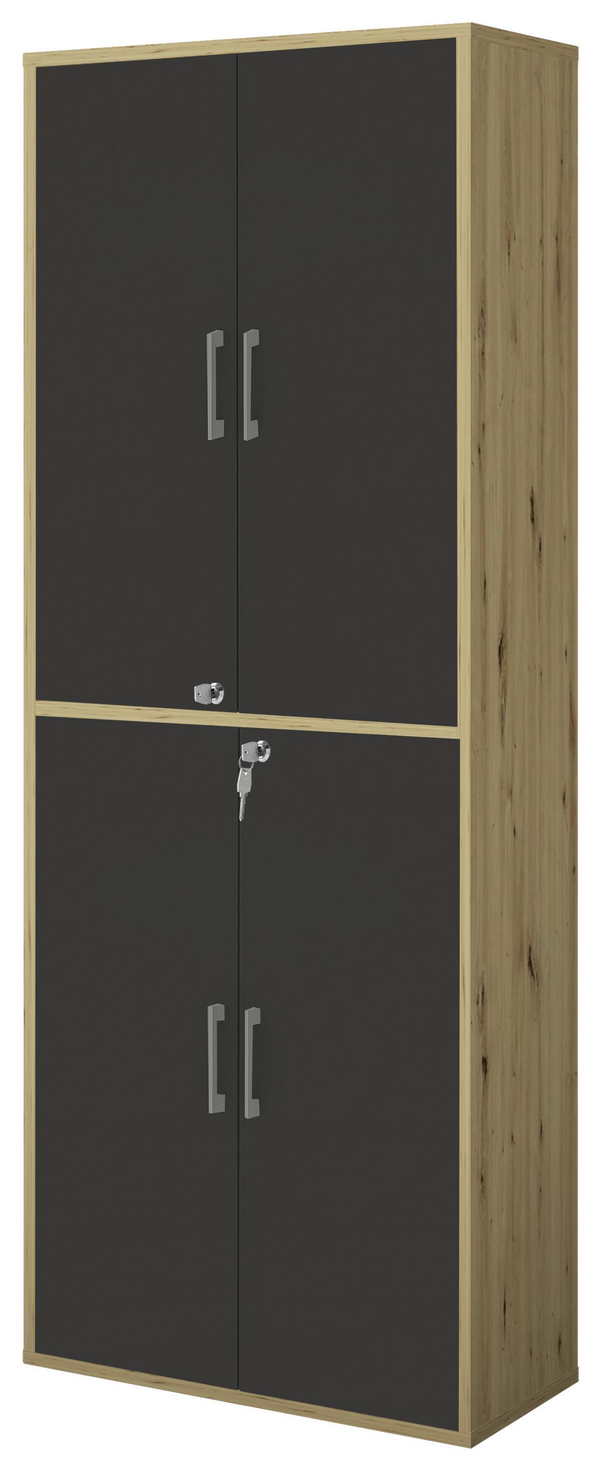 Türenset Big Profi Office - Anthrazit/Alufarben, Modern, Holzwerkstoff/Metall (77/104/2cm) - Mömax