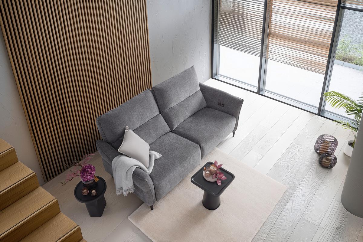 2-Sitzer-Sofa Cape Town Dunkelgrau - noir/gris foncé, Modern, métal/textile (200/98/93cm) - Mömax