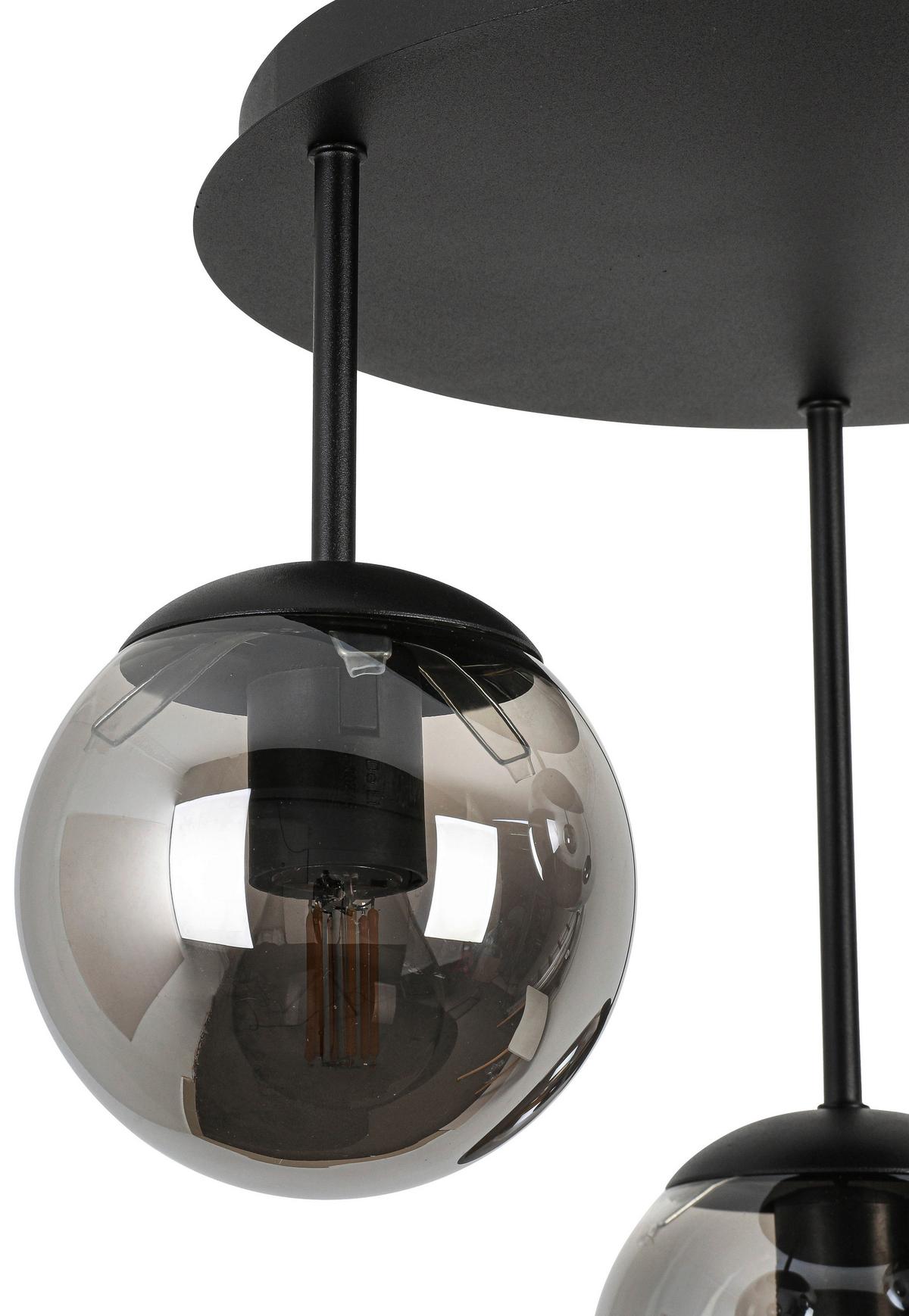LAMPA SUFITOWA SUSI - czarny/kolor chromowy, Trend, tworzywo sztuczne/metal (35,5/36/38cm) - Novel