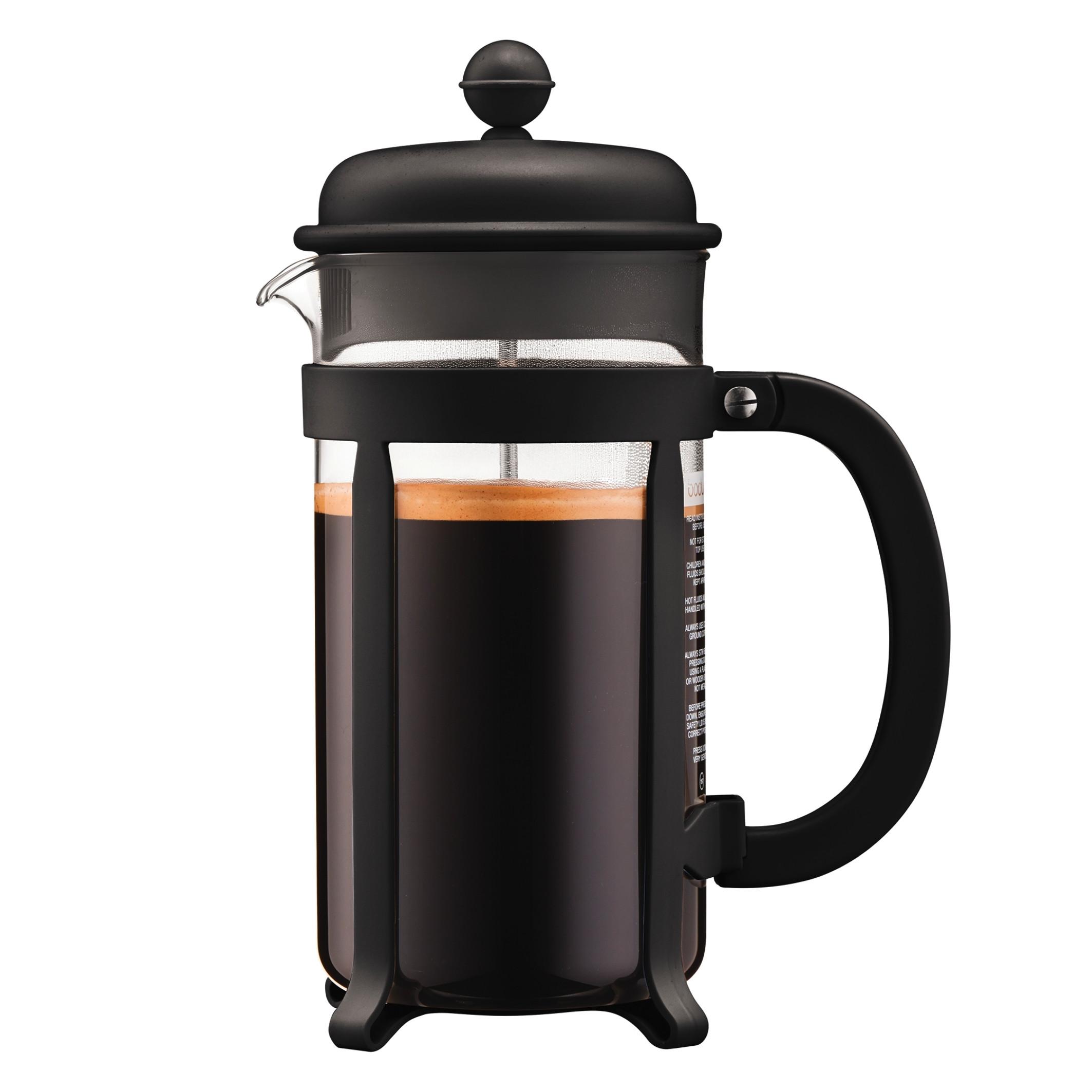 Kaffeebereiter Java Schwarz - Transparent/Schwarz, KONVENTIONELL, Glas/Kunststoff (11.2/24.5/9cm)