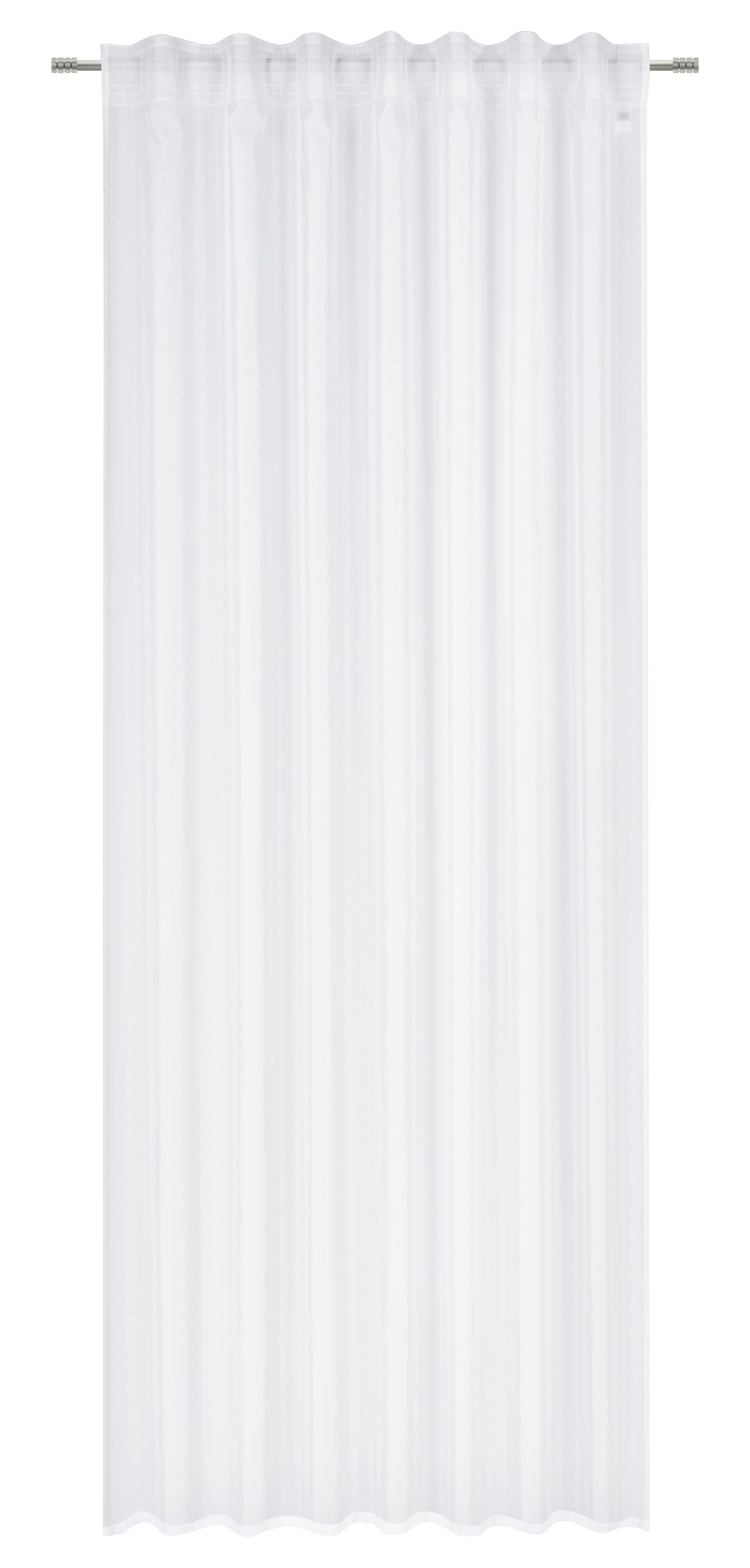 Kombivorhang Leo in Transparent, 2 Stk. - Weiß, KONVENTIONELL, Textil (140/255cm) - Premium Living