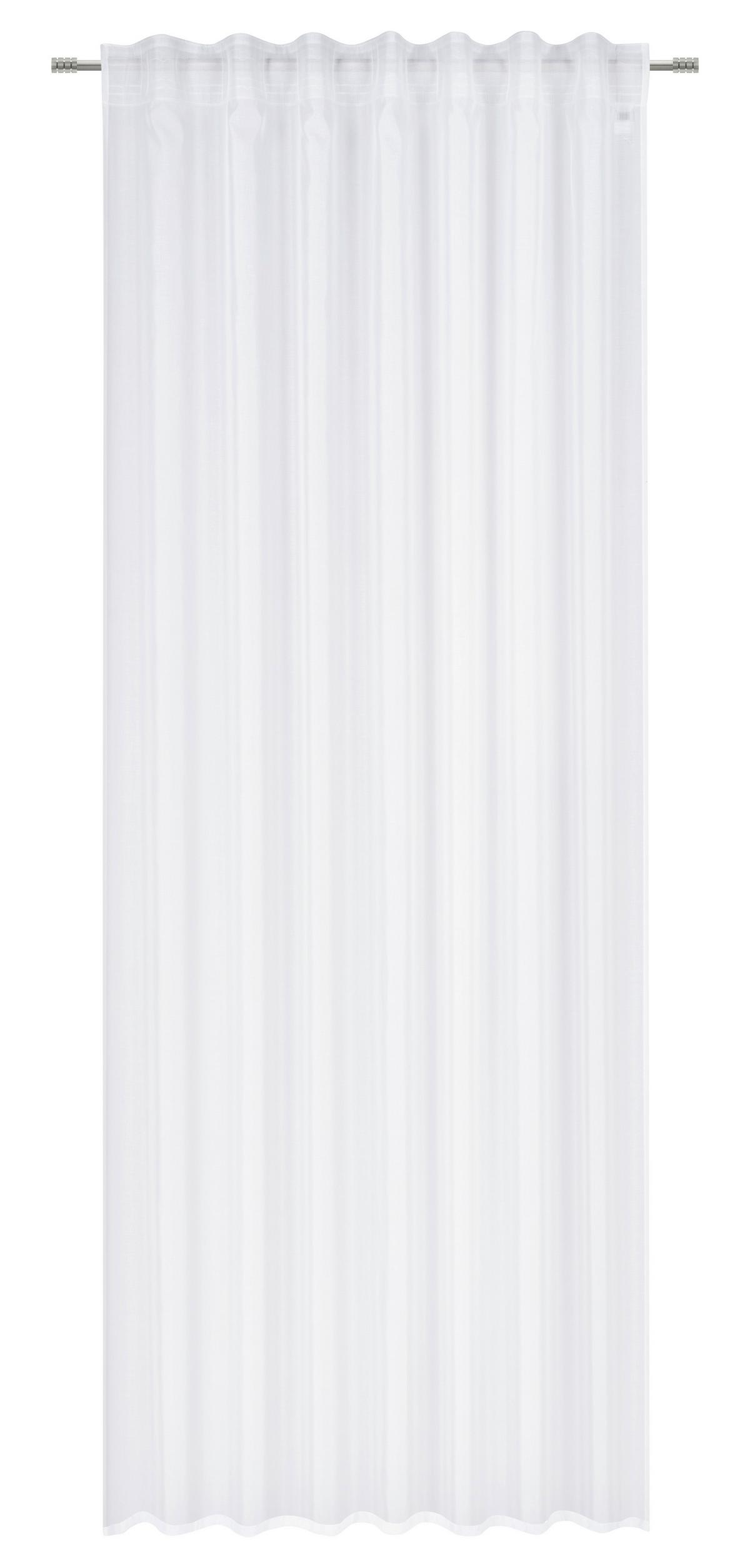 Kombivorhang Leo in Transparent, 2 Stk. - Weiss, Konventionell, Textil (140/255cm) - Premium Living