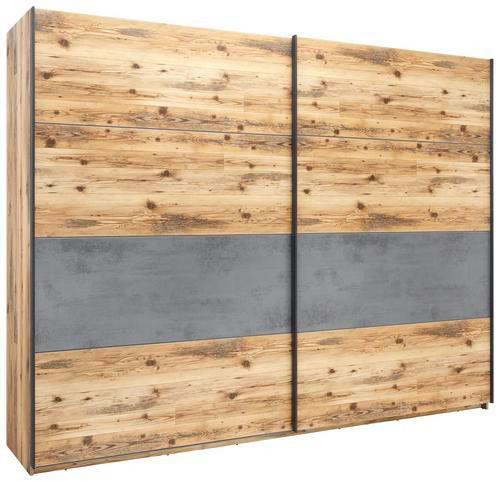 Dulap cu uși glisante Alicante - culoare lemn molid/culoare lemn stejar, Modern, material pe bază de lemn (270/210/60cm)