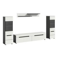 Dnevni Regal Canu, Bela, Siva, 4-Delni - črna/bela, Design, umetna masa/leseni material (272/141/33cm) - Livetastic