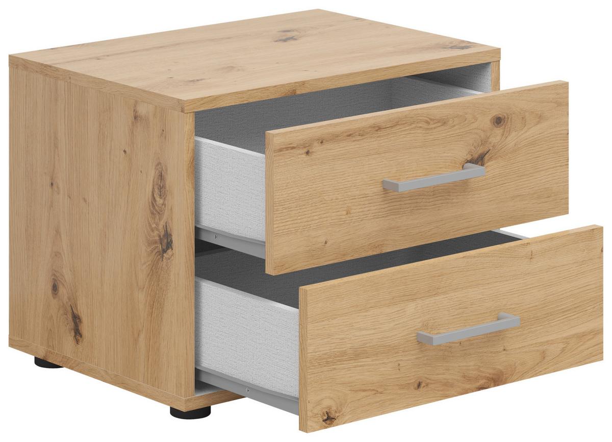 NOPTIERA SMART 2 - stejar Artisan/gri-alb, Basics, material pe bază de lemn (50/38/35cm)