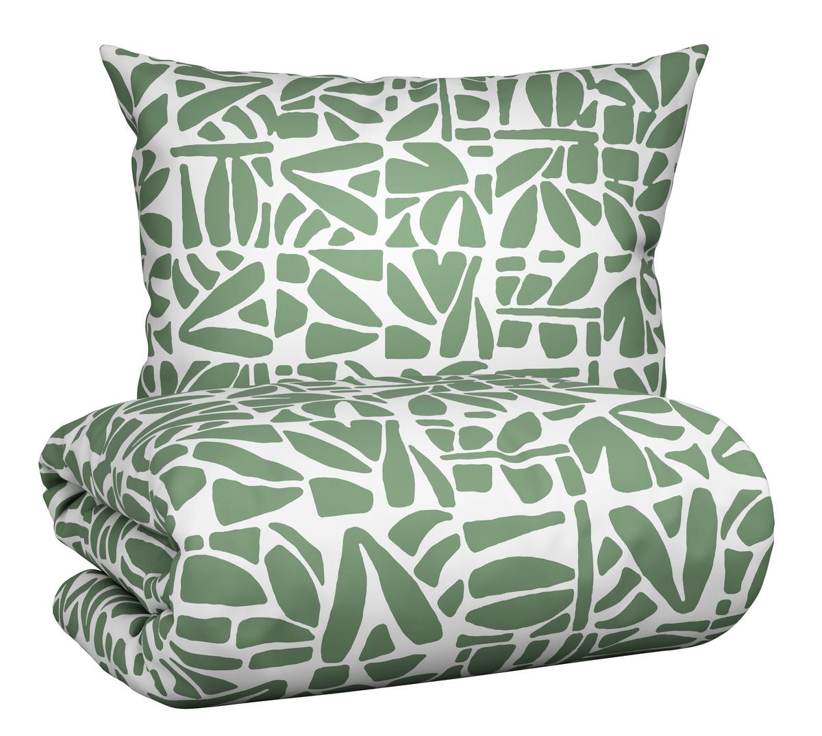 BETTWÄSCHESET BRITTA - Weiss/Grün, Modern, Textil (160/210cm) - Mömax