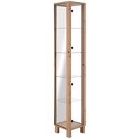 Vitrine Albi Eiche Artisan - Schwarz/Eiche Artisan, Modern, Glas/Holzwerkstoff (33/189/33cm) - Mömax
